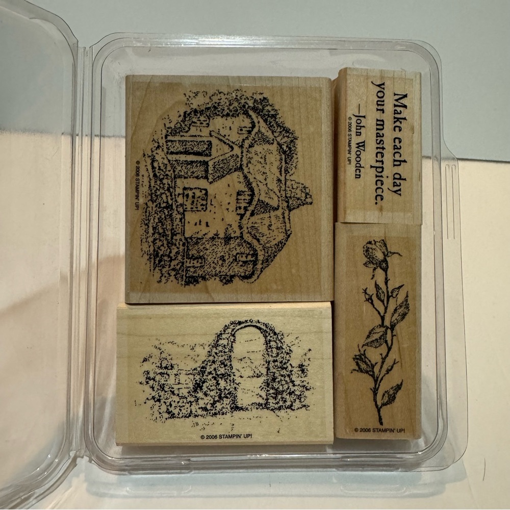 Stampin' Up! — Woodland Cottage (4 Stamps) … 2006 Retired Wooden Stamp Set